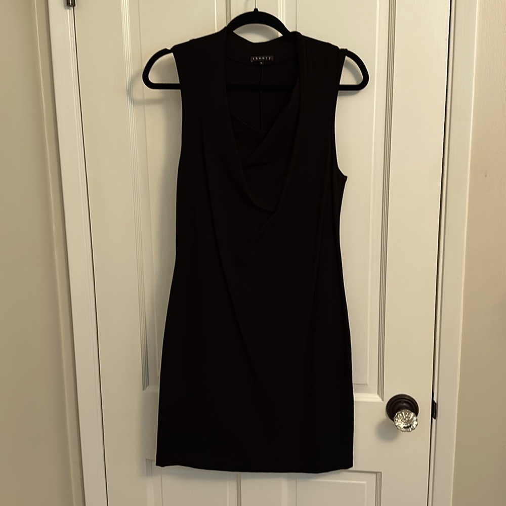 Jersey Cowl Neck Theory Little Black Dress M